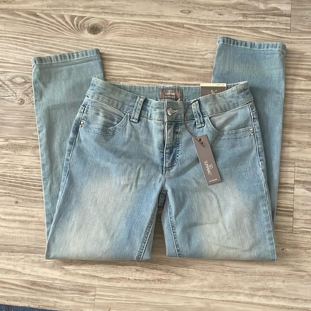 NWT CHICO’S SO SLIMMING ROLL CUFF CROP JEANS Sz 00 Sz 2